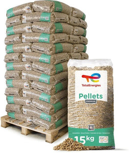 Holzpellets – TotalEnergies Holzpellets Premium – 975 kg (65 x 15 kg Säcke)