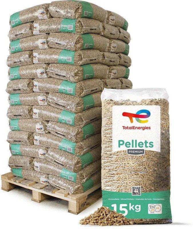 Holzpellets – TotalEnergies Holzpellets Premium – 975 kg (65 x 15 kg Säcke)