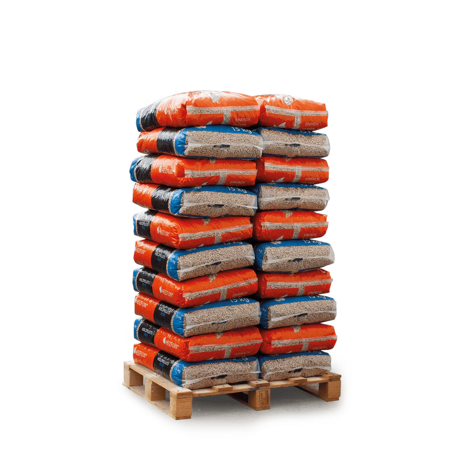 Heizfuxx Holzpellets Blue 15kg x 20 Sack 300kg Palette Weichholzpellets Enplus A1 Pellets
