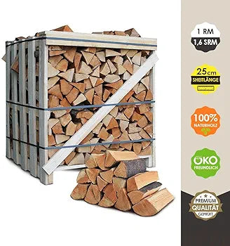 JSM-Brennholz Buche - Scheitänge 25cm - 1,6 SRM/ 1RM - 1 Palette