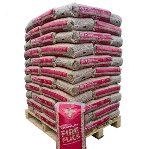 Holzpellets aus 100% Nadelholz Fire flies - 990 kg Palette ✓ ENplus A1 zertifziert ✓ Heizwert ≥ 4,6 KWh/kg ✓ Aschegehalt ≤ 0,5 % ✓ Durchmesser: 6 mm ✓.